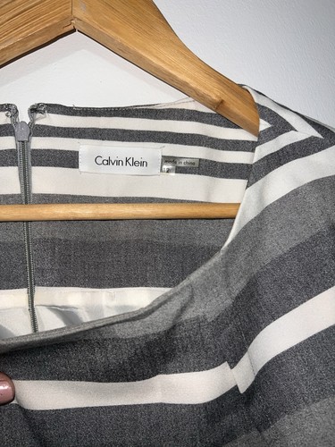 Calvin Klein Blue, Grey, and White Striped Shift Dress 1003 - photo 5