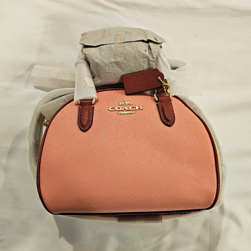 Coach Pink Small Zip Satchel Top Handle Bag w/ Hang Tag, Charm,