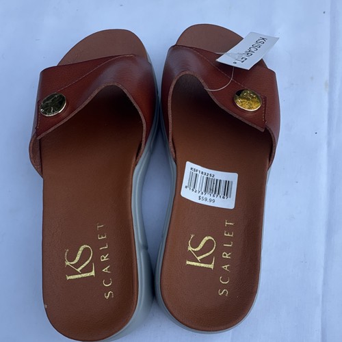 KS Scarlett Women's Brown Size 37 Logo Slide Sandals - photo 2