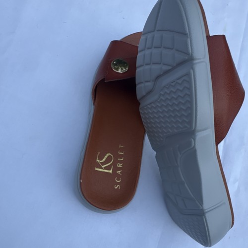 KS Scarlett Women's Brown Size 37 Logo Slide Sandals - photo 4