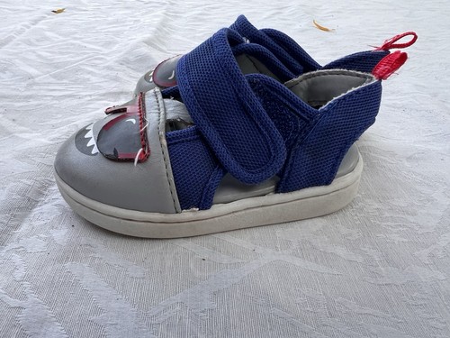Unisex Kids Shark Hook & Loop Strappy Sandals Blue/Gray Size 11 - photo 3
