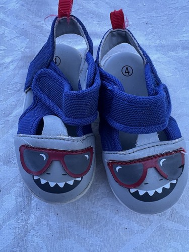 Unisex Kids Shark Hook & Loop Strappy Sandals Blue/Gray Size 11 - photo 4