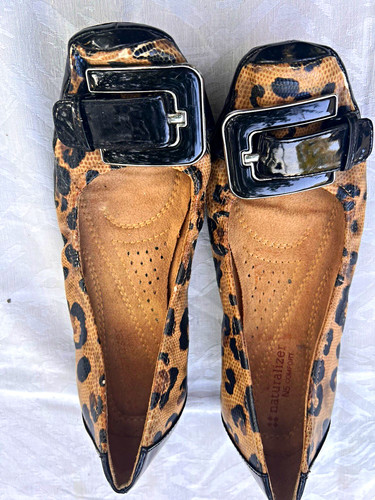 Naturalizer N5 Comfort Women’s Animal Print Leather Buckle Balle
