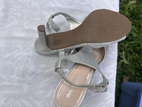 Marcella Women’s Silver Glitter Strappy Stiletto Heels 9.5M - photo 2