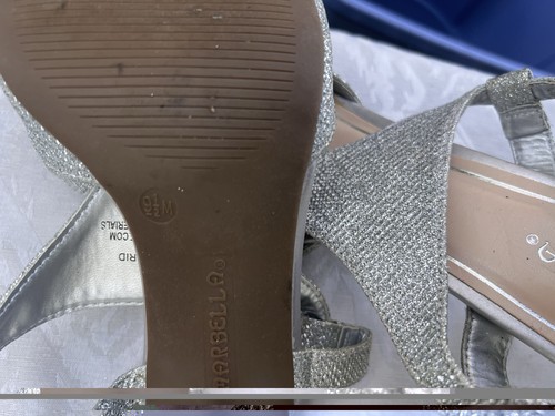 Marcella Women’s Silver Glitter Strappy Stiletto Heels 9.5M - photo 4