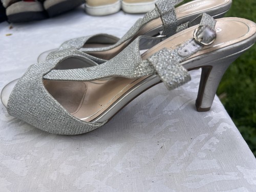 Marcella Women’s Silver Glitter Strappy Stiletto Heels 9.5M - photo 5
