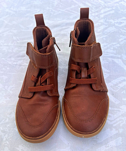 Brown Unisex Baby & Toddler Ankle Bootie Hook & Loop Zipper 15