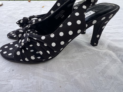 Ann Marino Women’s Black & White Polka Dot Suede Open Toe Slingb - photo 3