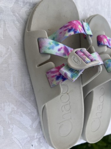 Chaco Women's Gray/Multicolor Tie-Dye Slide Sandals 6.5 - photo 4