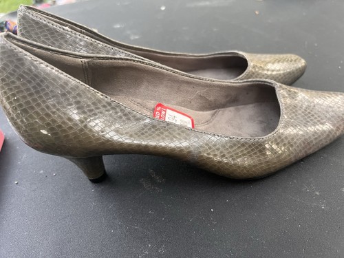 Aerosoles Women’s Gray Snake Print Leather Kitten Heel Pump 5 - photo 3