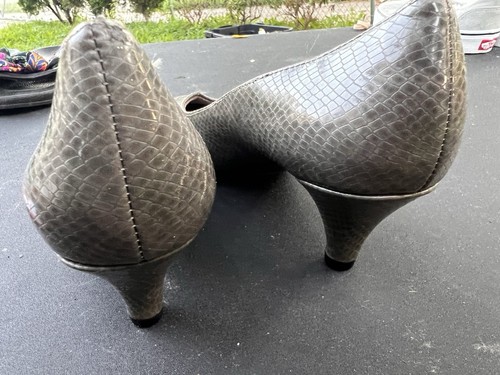 Aerosoles Women’s Gray Snake Print Leather Kitten Heel Pump 5 - photo 4