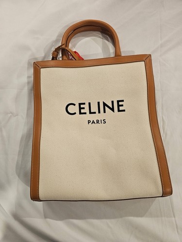 Celine Paris Logo Tote Bag Beige/Brown with Top Handle, Dust Bag - photo 2
