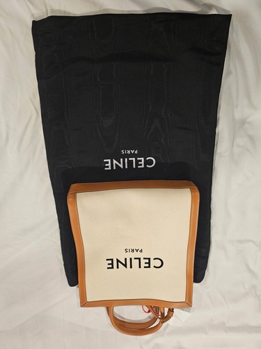Celine Paris Logo Tote Bag Beige/Brown with Top Handle, Dust Bag - photo 4