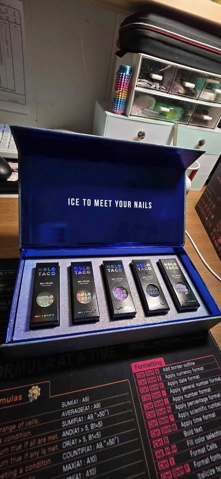 Holo taco winter shimmers collection box and polish