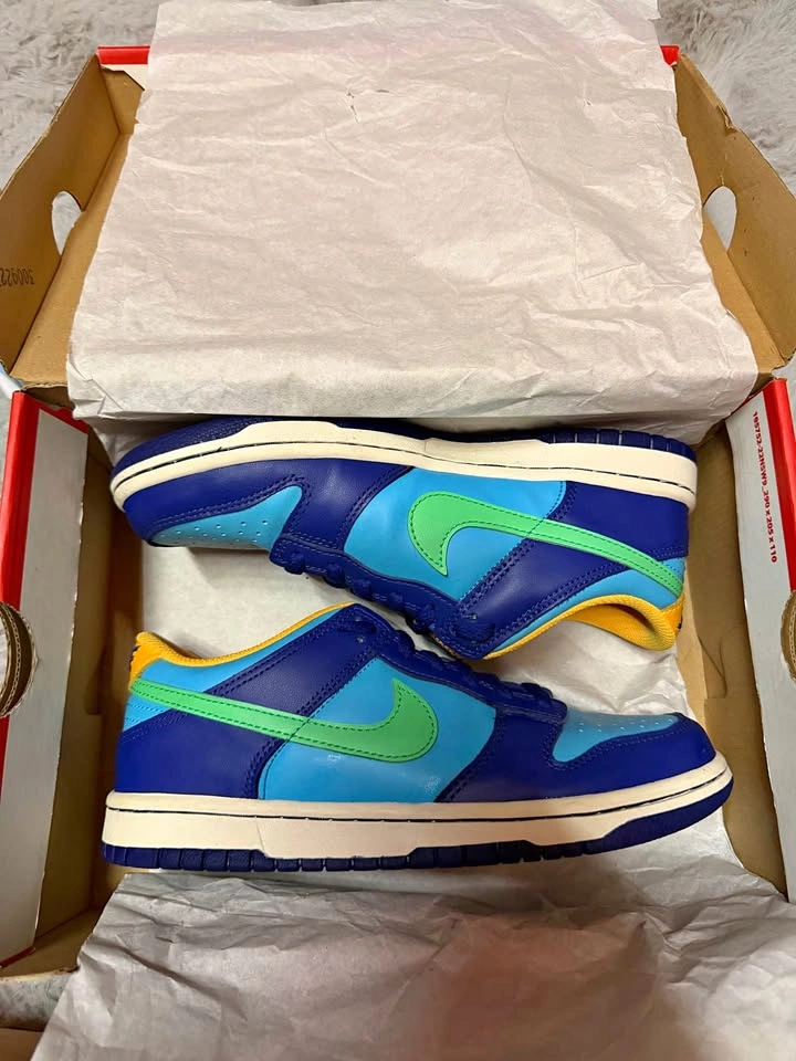 Nike Dunk Low Baltic Blue/Electric Algae - Size 5.5Y