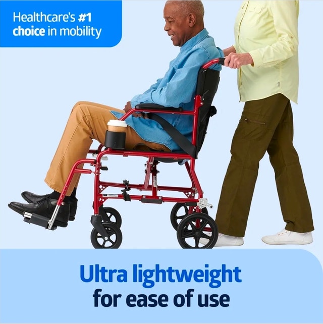 Medline 15 lbs Ultra Lightweight Transport Wheelchair BRAND NEW - photo 2