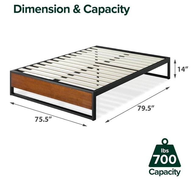 Zinus Ironline 14 Inch King Size Metal Bed Frame, BRAND NEW - photo 2