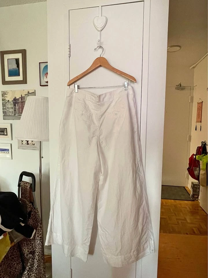 Gap Women’s cotton/linen, high-waisted, wide-leg pants