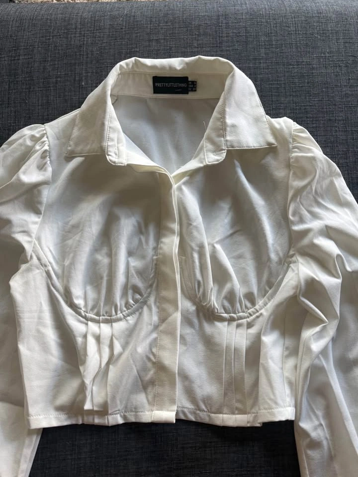 White crop blouse