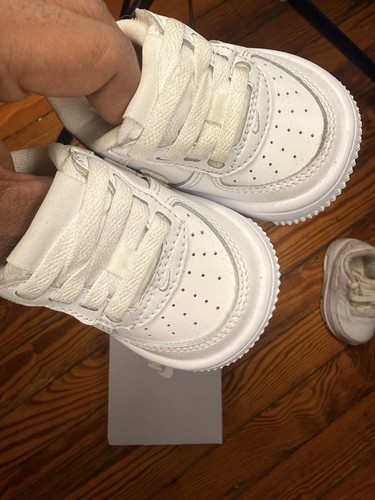 Toddler Nike Air Force 1 EasyOn Shoes 'Triple White' Size 2C - photo 5