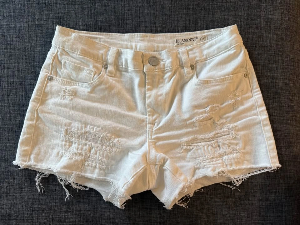 White jean shorts