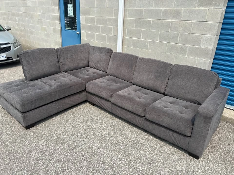 Grey Large Sectional Sofa with Chaise - Free Delivery - photo 2