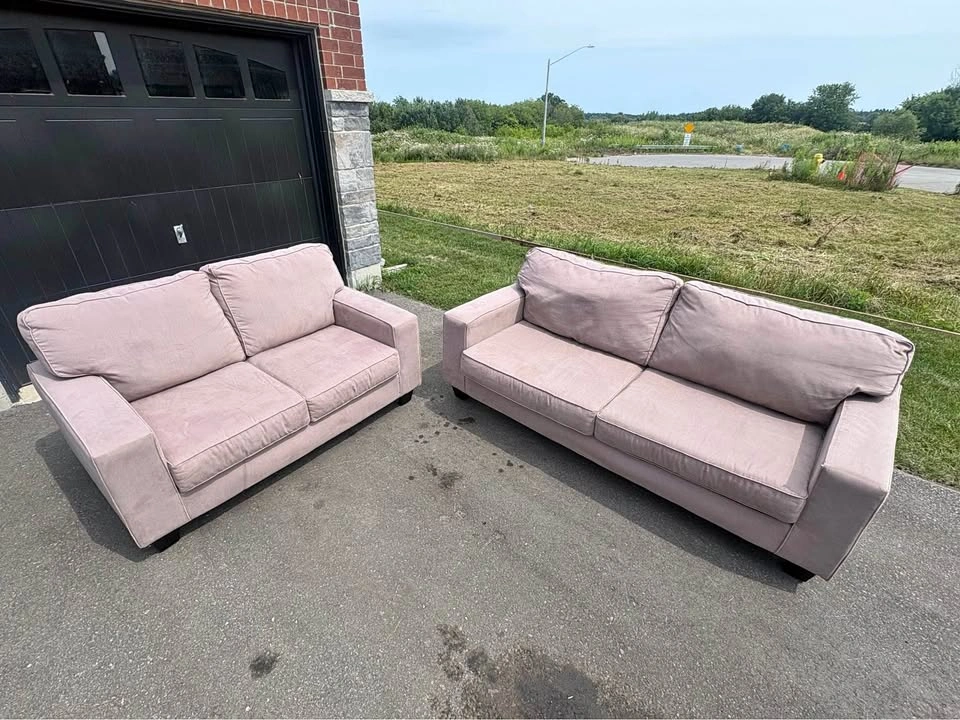 Taupe 2 Piece Sofa Set - 3 Seater and Love Seat - Free Delivery