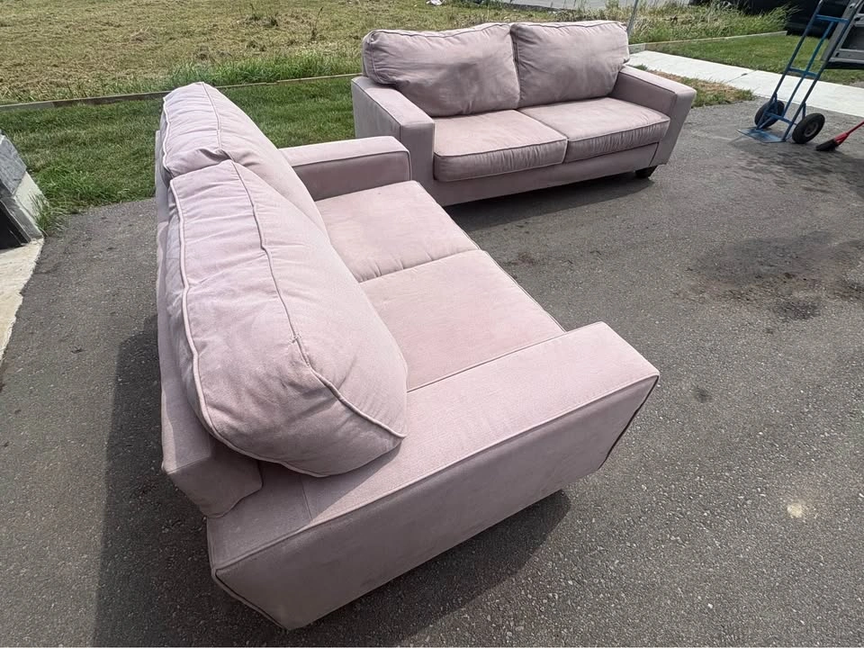 Taupe 2 Piece Sofa Set - 3 Seater and Love Seat - Free Delivery - photo 3