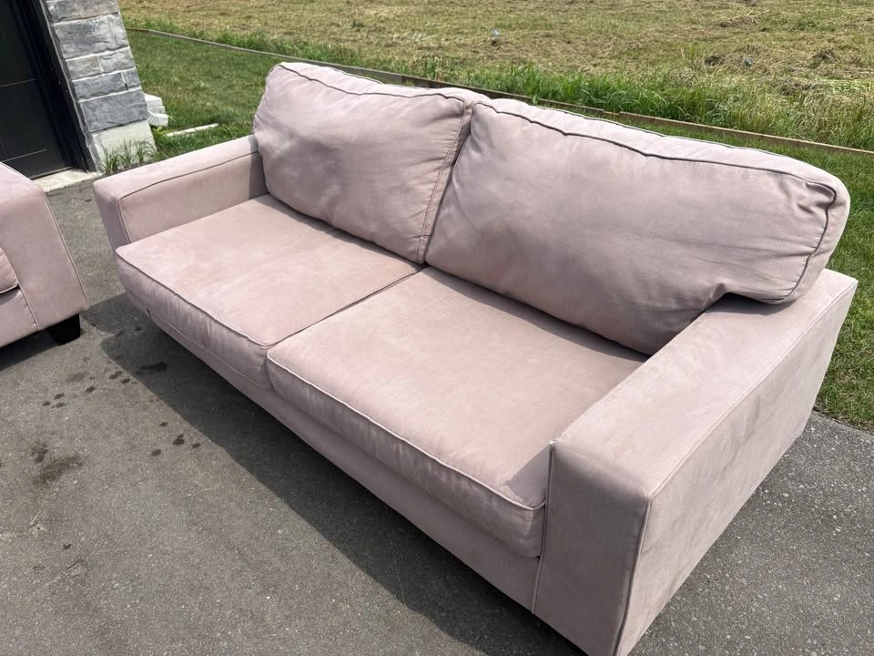 Taupe 2 Piece Sofa Set - 3 Seater and Love Seat - Free Delivery - photo 4