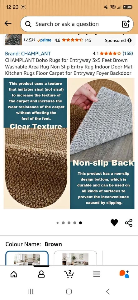 Rug for Entryway 3x5 Feet NEW