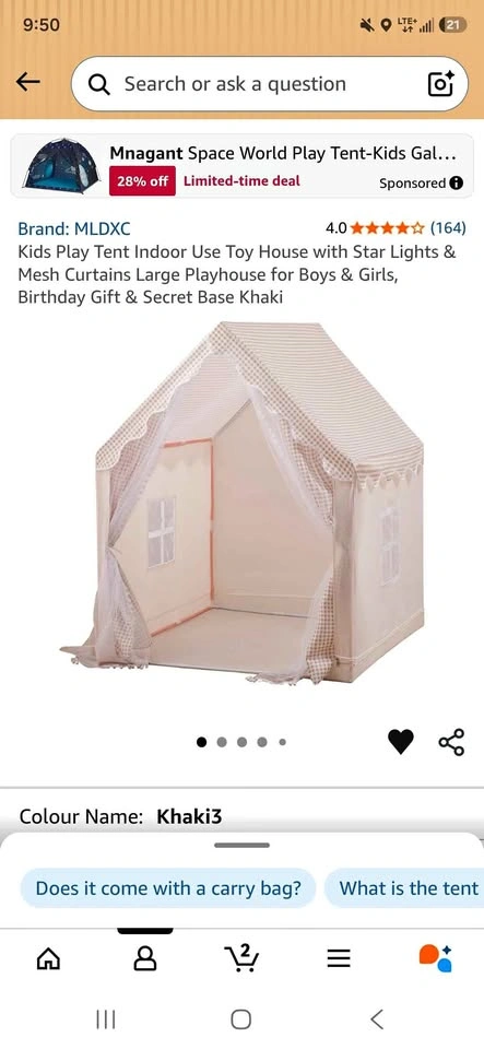 Kids Play Tent Indoor - NEW