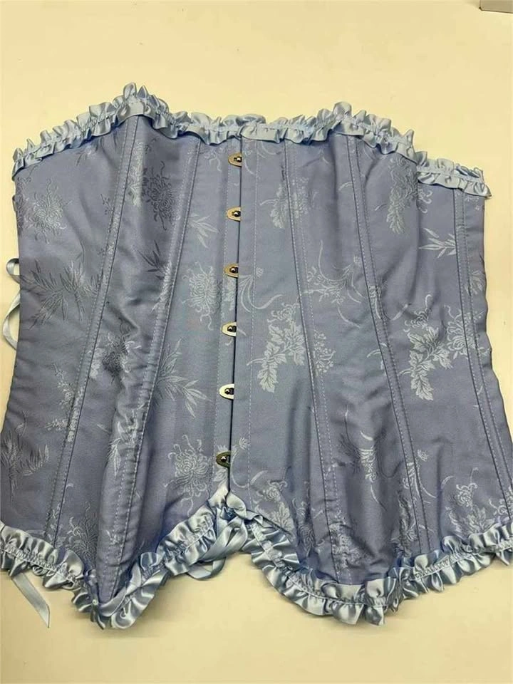 Light Blue Floral Ruffle Corset Top Large - photo 3