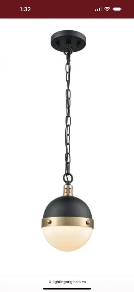 3 New Pendant Lights Black and Gold