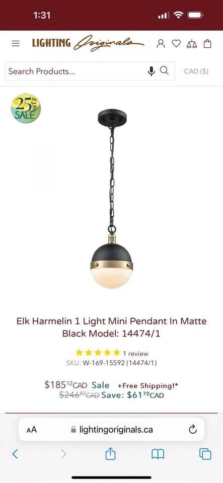 3 New Pendant Lights Black and Gold - photo 2