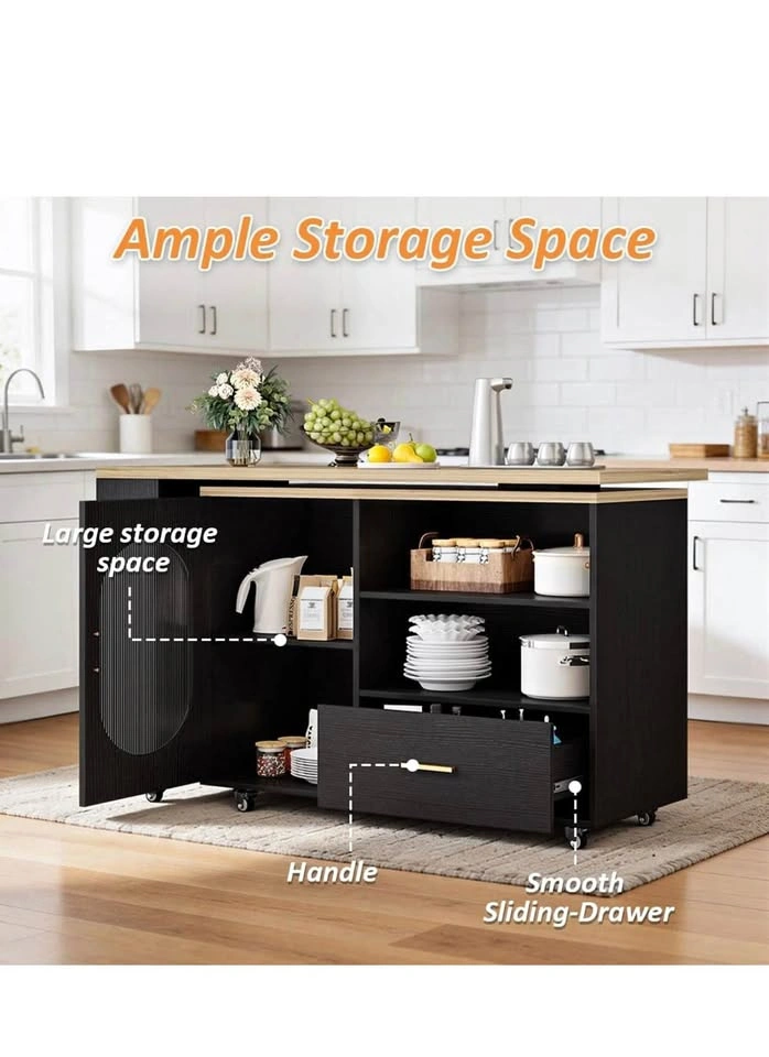 Kitchen Island with Storage | Rotating Table | Farmhouse Style