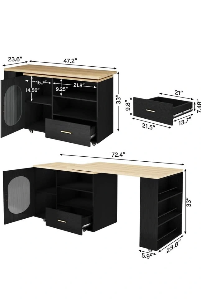 Kitchen Island with Storage | Rotating Table | Farmhouse Style - photo 2