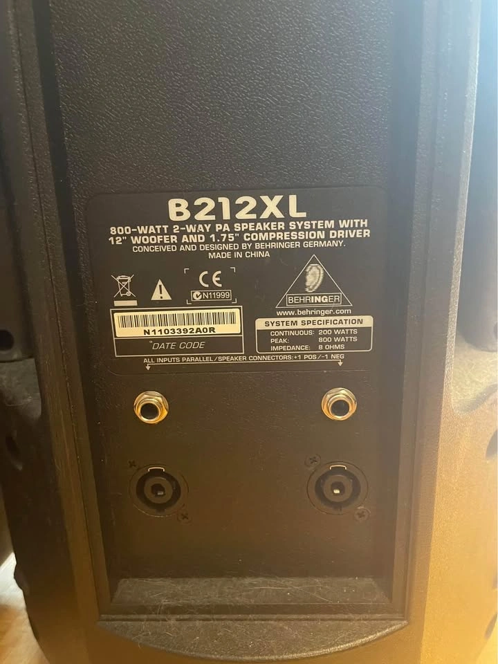 2x B212XL Speakers and EP2000 Amp - photo 3