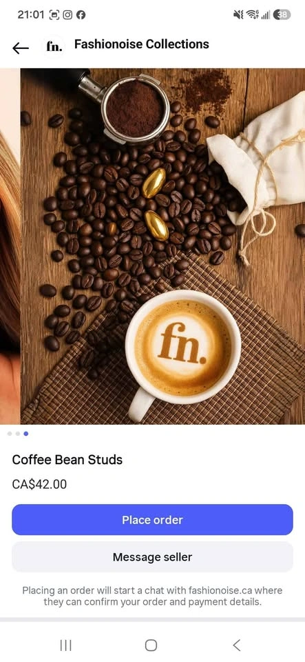 Chunky Coffee Bean / Teardrop Earrings – 18K Gold PVD – Brand Ne - photo 4