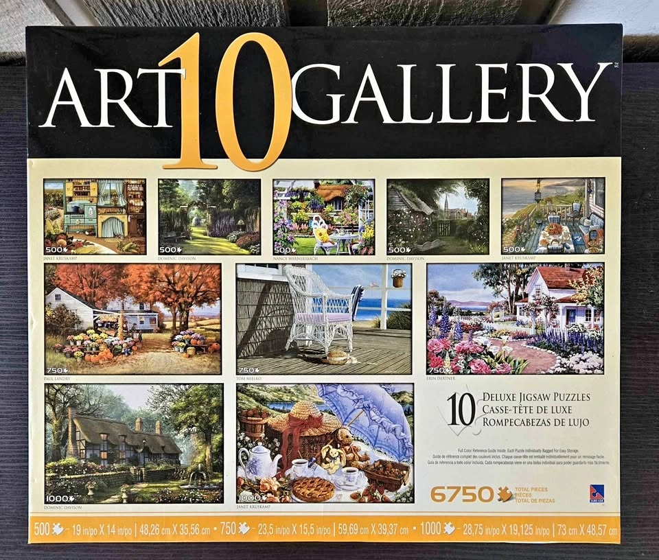 Sure-Lox Art Gallery 10 Deluxe Jigsaw Puzzles 6750 Total Pieces