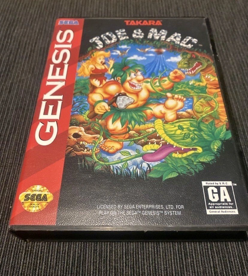Joe & Mac Sega Genesis RARE Complete MINT registration card