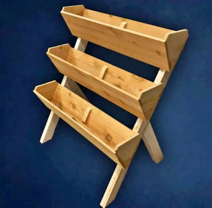 3 tier handmade cedar planter boxes
