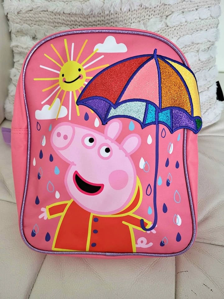 Peppa Pig Pink Backpack with Glittery Umbrella