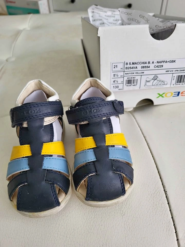 GEOX Baby Sandals EU 21 Navy Yellow Blue