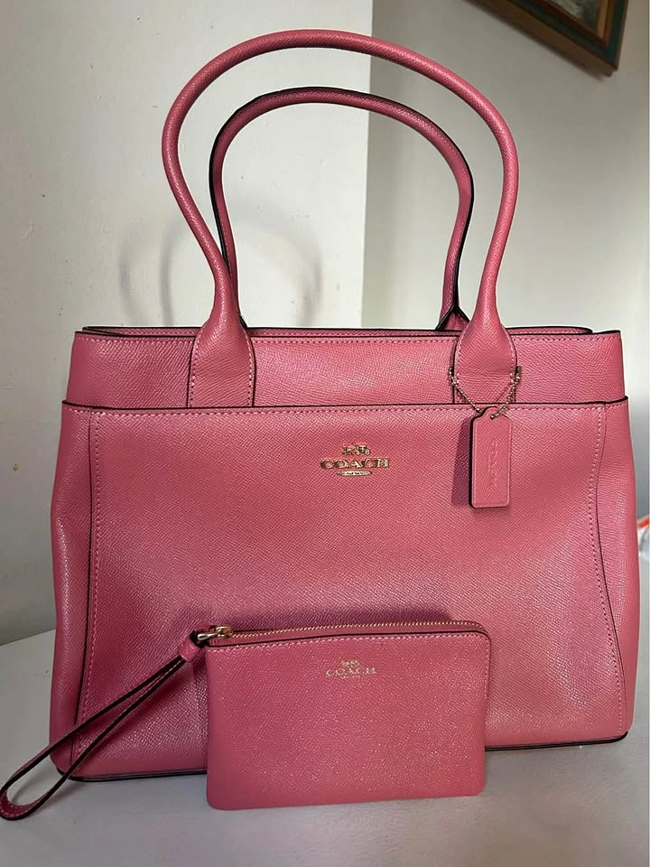 Coach Casey Tote and Wristlet in Peony
