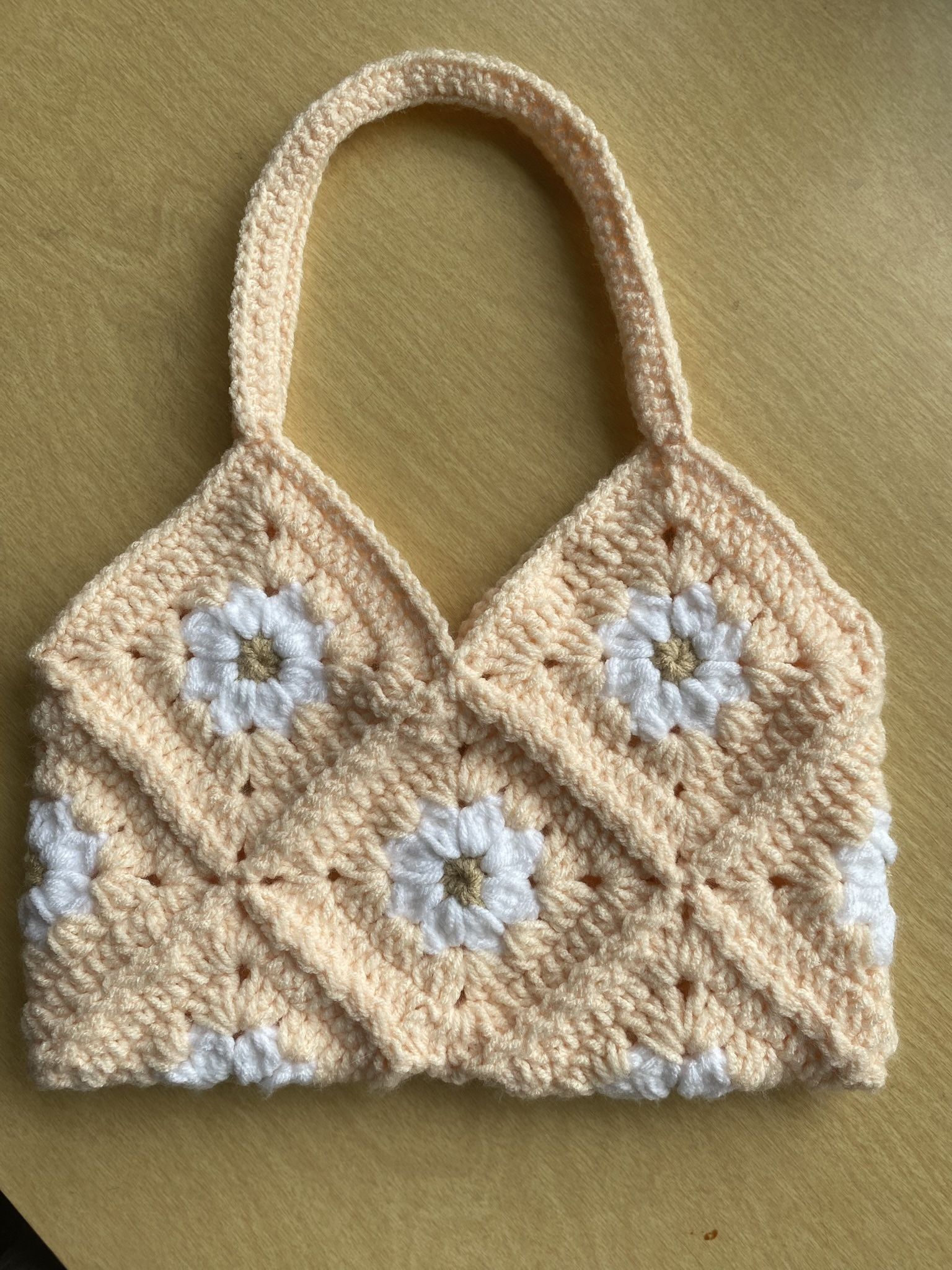 Crochet Flower Tote Bag