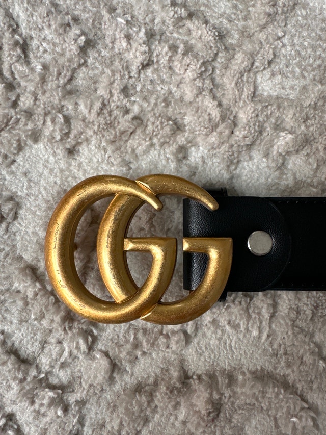Leather belt with “GG” buckle. Size 110/38-44. - photo 2