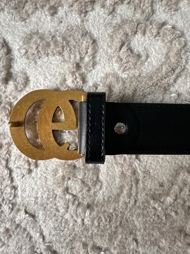Leather belt with “GG” buckle. Size 110/38-44. - photo 4