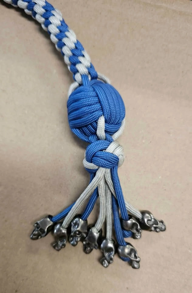 20" Paracord Motorcycle Get Back Whip w/ Skulls & Quick Release - photo 2