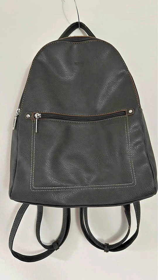 Roots faux leather backpack (dark grey)