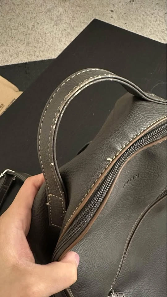 Roots faux leather backpack (dark grey) - photo 3